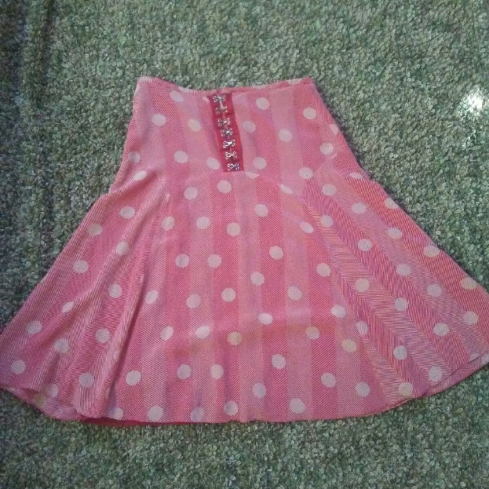 L.A.M.B. Yoke Silk Skirt